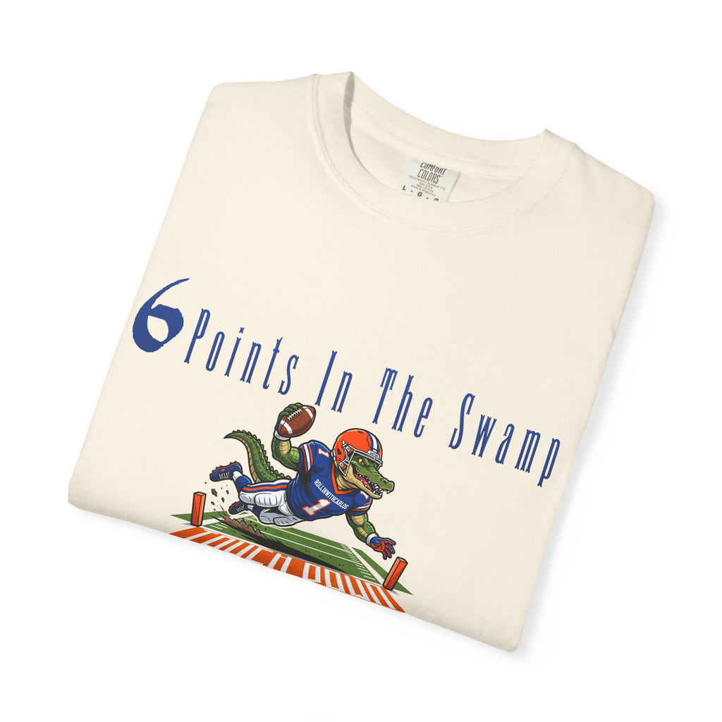 T-Shirt — "6 Points in the Swamp" Football Gator Graphic