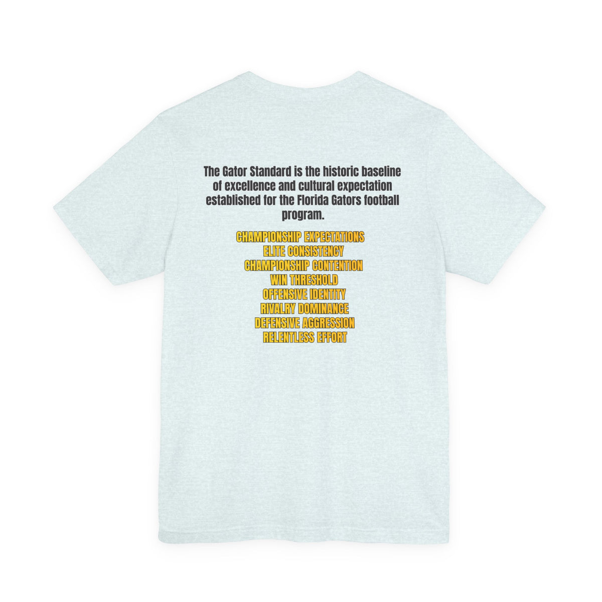 Gator Standard Unisex Shirt Black  and Yellow GS letters on back