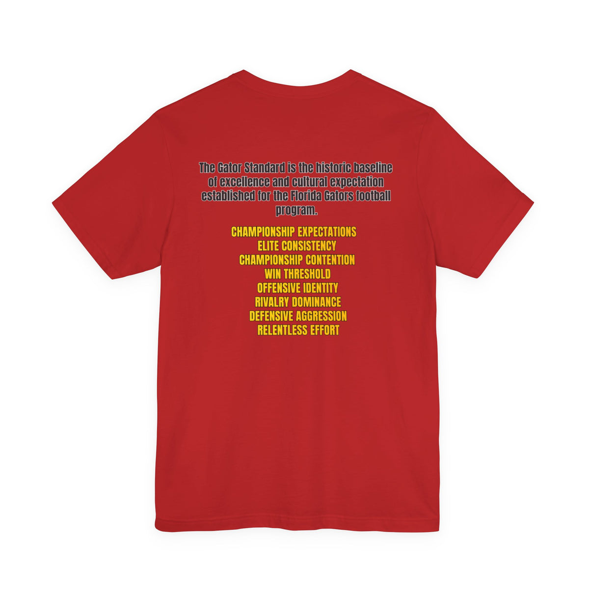Gator Standard Unisex Shirt Black  and Yellow GS letters on back