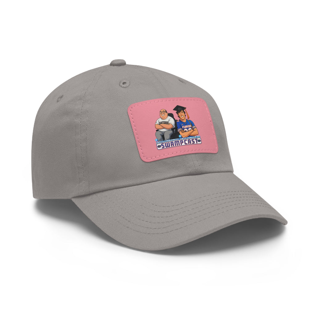 Swampcasts Leather Patch Dad Hat – Retro Sports Podcast Logo Cap