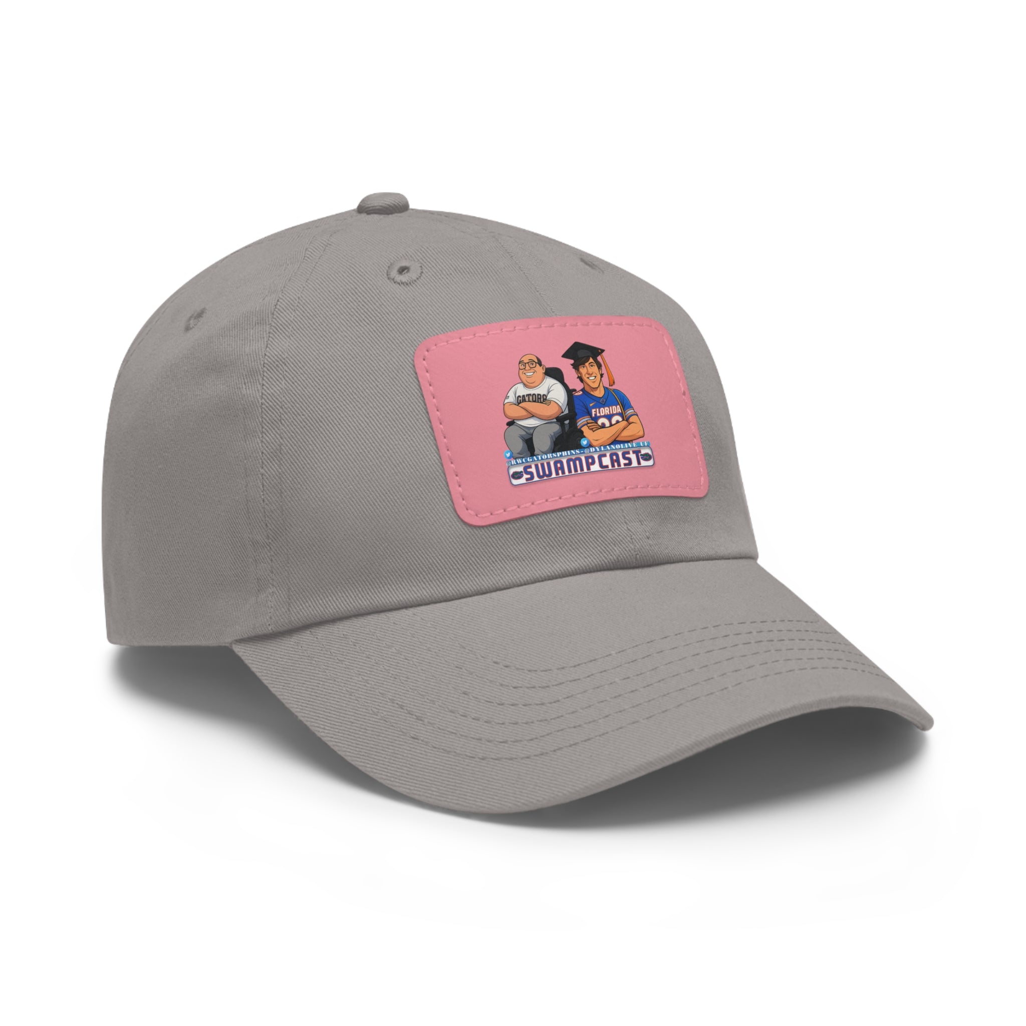 Swampcasts Leather Patch Dad Hat – Retro Sports Podcast Logo Cap