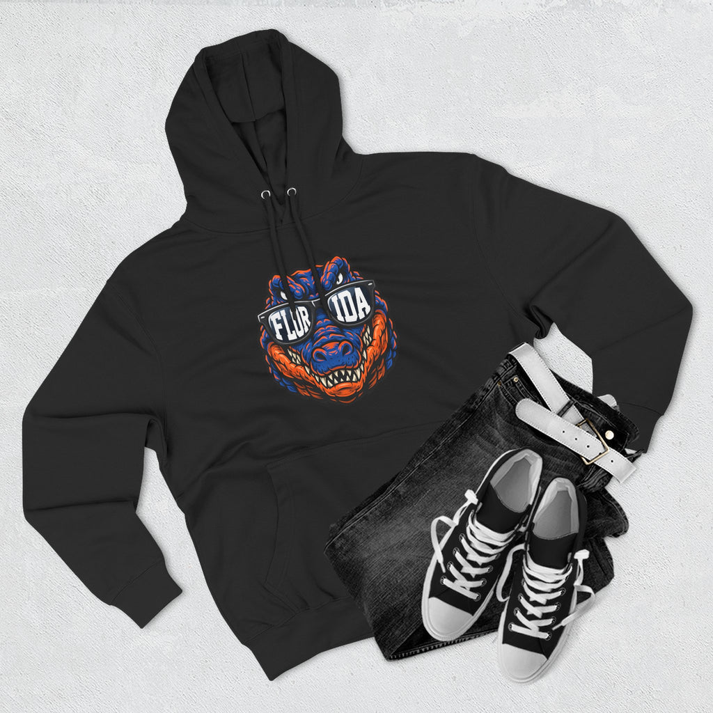 Florida Gator Face Hoodie - "In All Kinds of Weather" Graphic Fleece Pullover