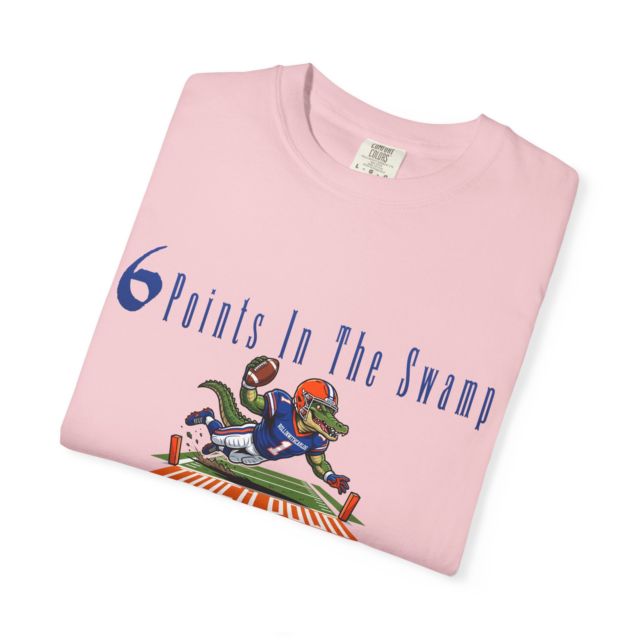 T-Shirt — "6 Points in the Swamp" Football Gator Graphic