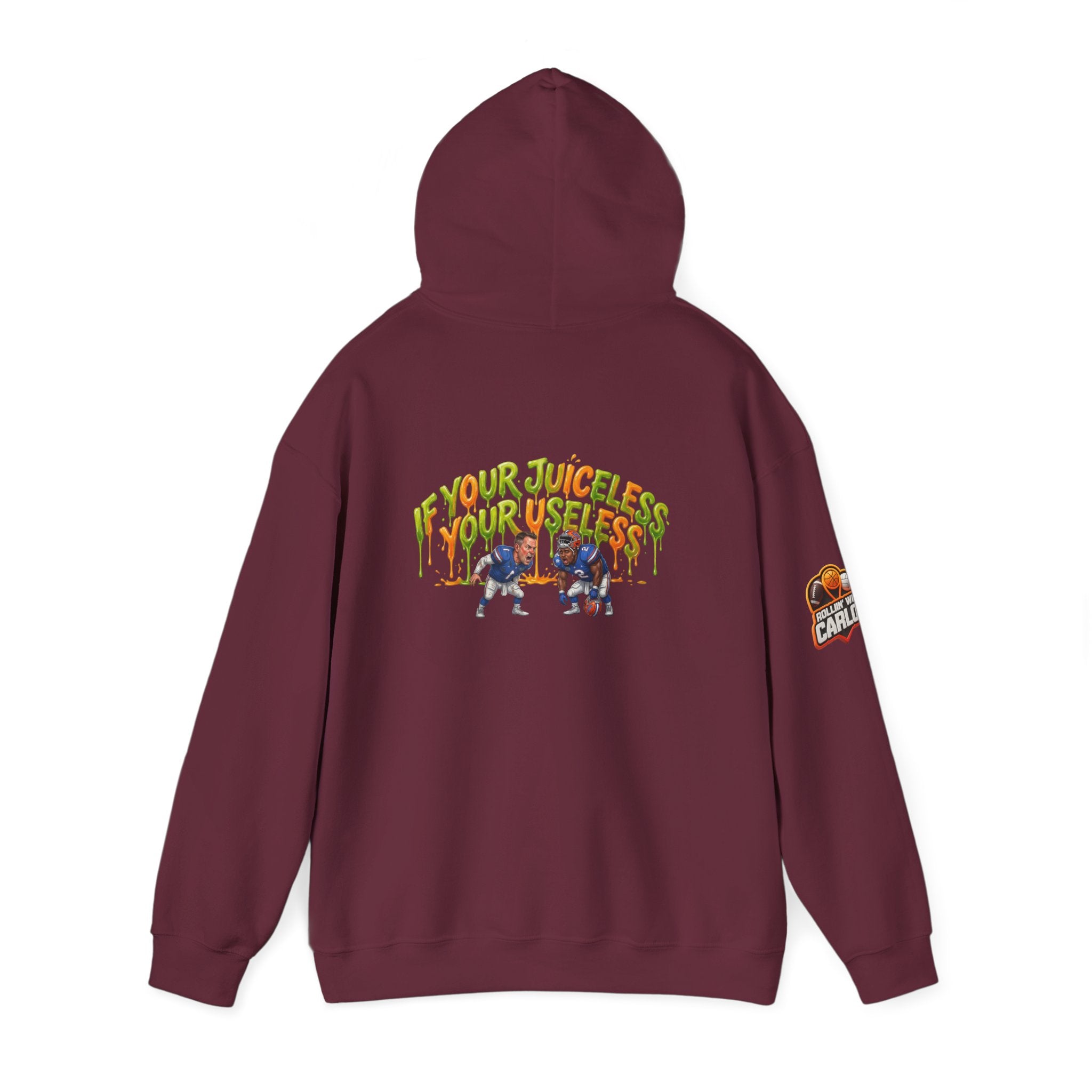 If Your Juiceless Your Useless Hoodie | Cartoon Characters, Retro Graphic