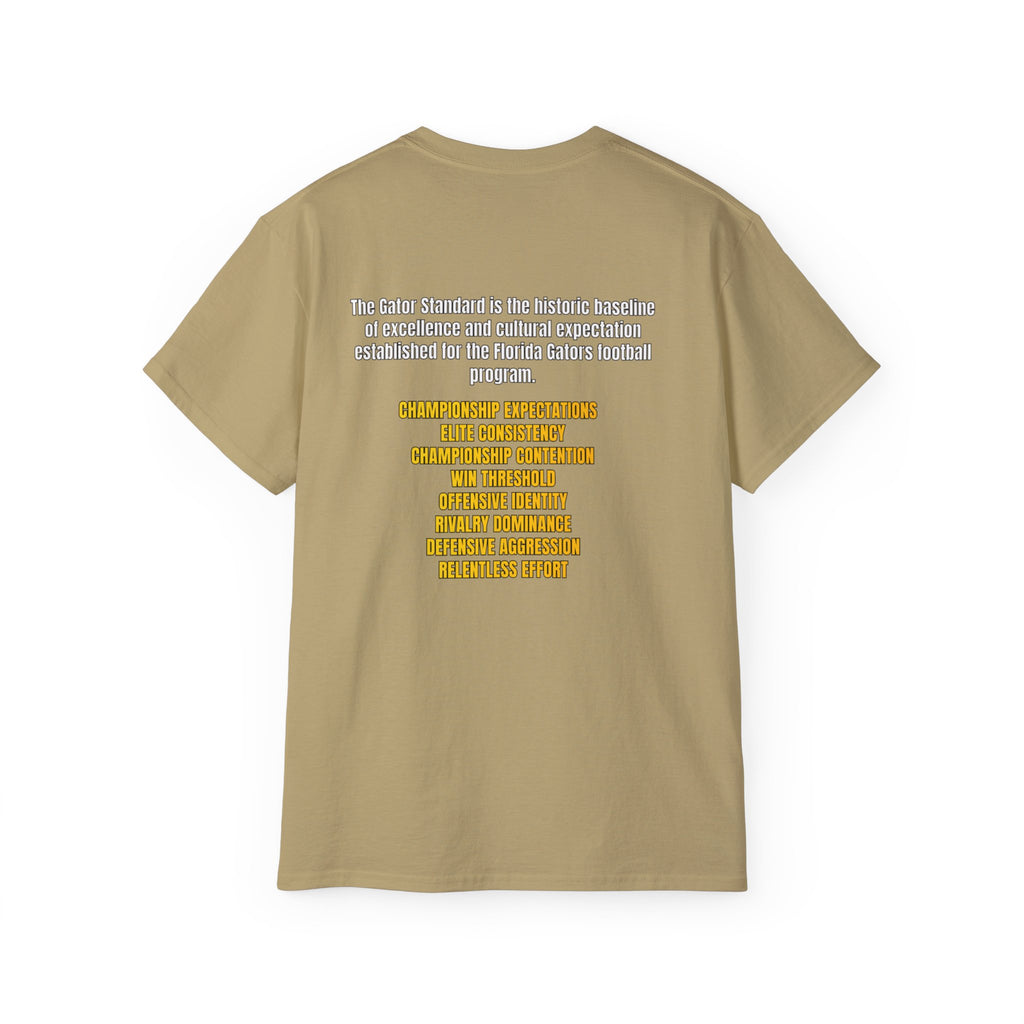 Unisex Gator Standard Shirt White and Yellow Letters on back