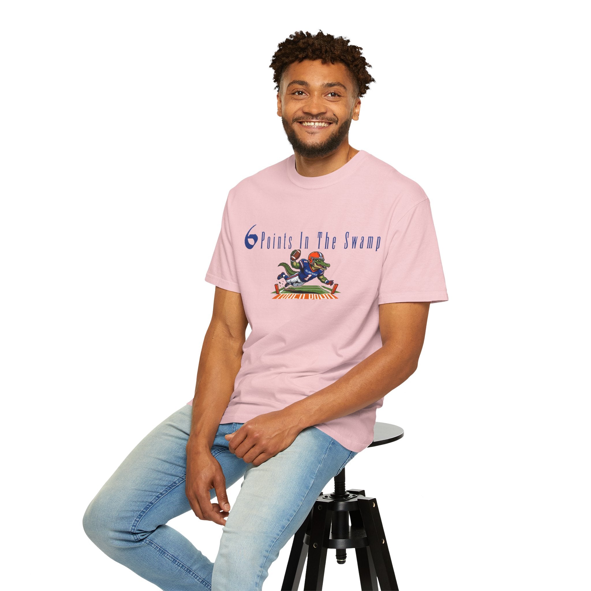 T-Shirt — "6 Points in the Swamp" Football Gator Graphic
