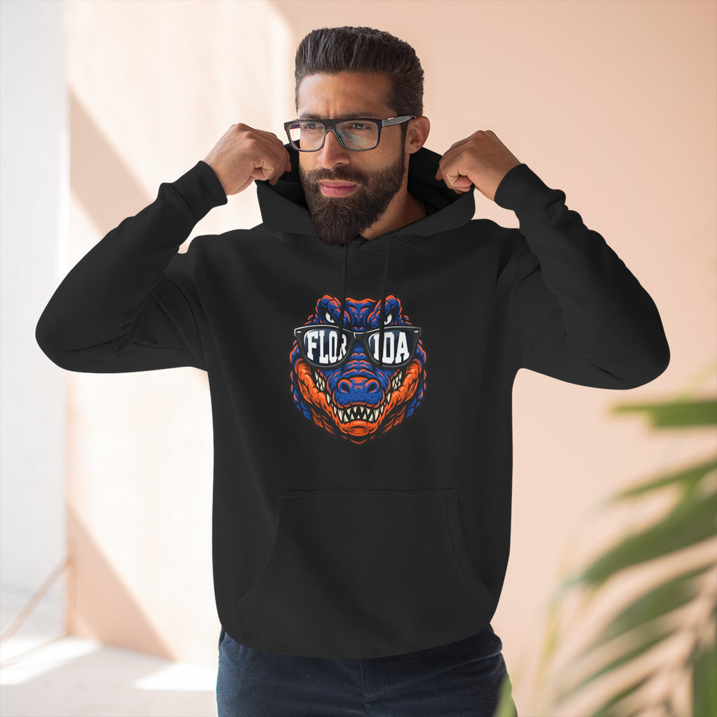 Florida Gator Face Hoodie - "In All Kinds of Weather" Graphic Fleece Pullover