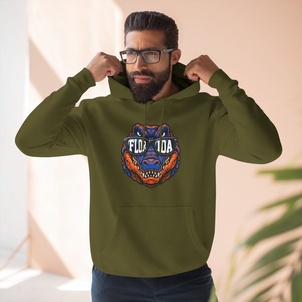 Florida Gator Face Hoodie - "In All Kinds of Weather" Graphic Fleece Pullover