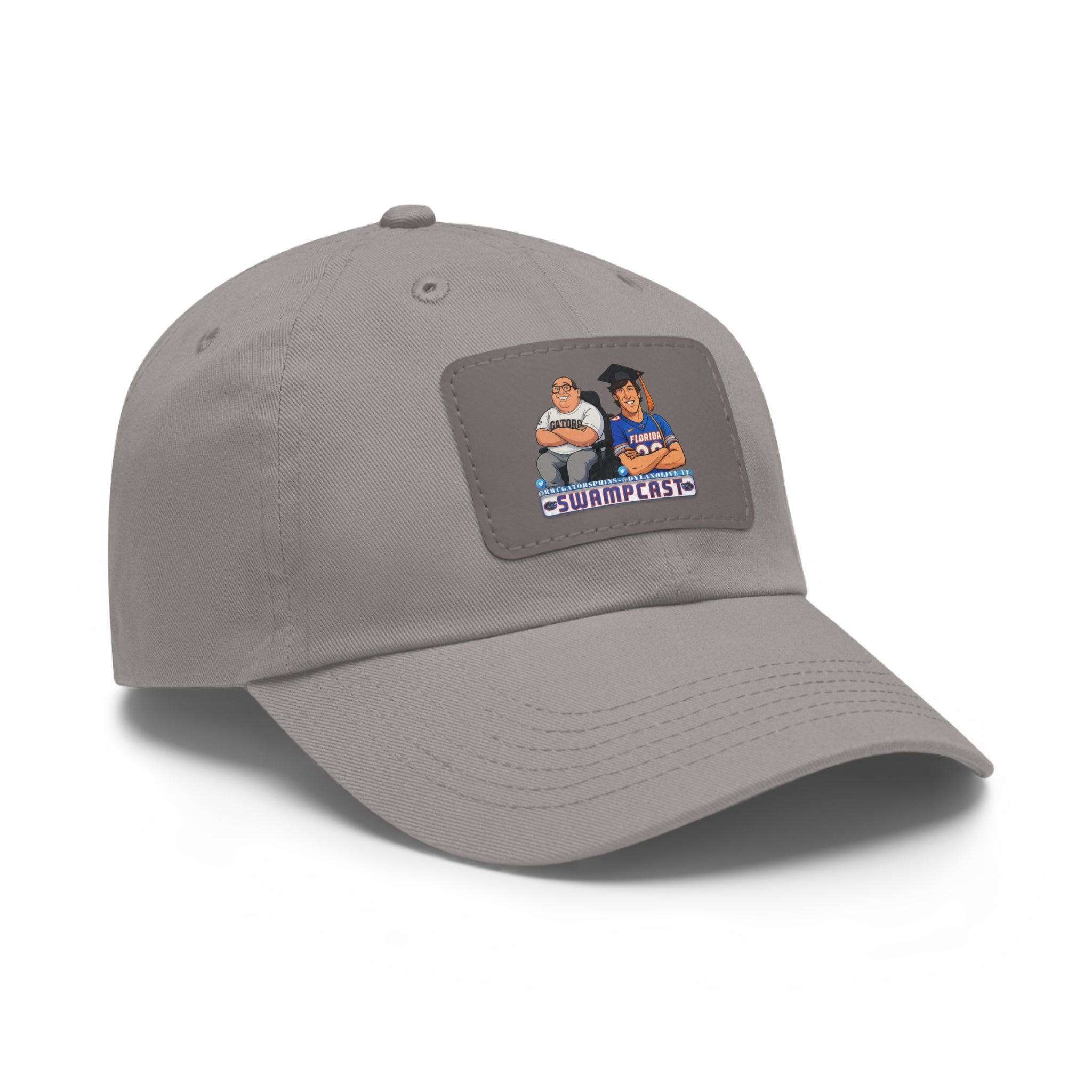 Swampcasts Leather Patch Dad Hat – Retro Sports Podcast Logo Cap