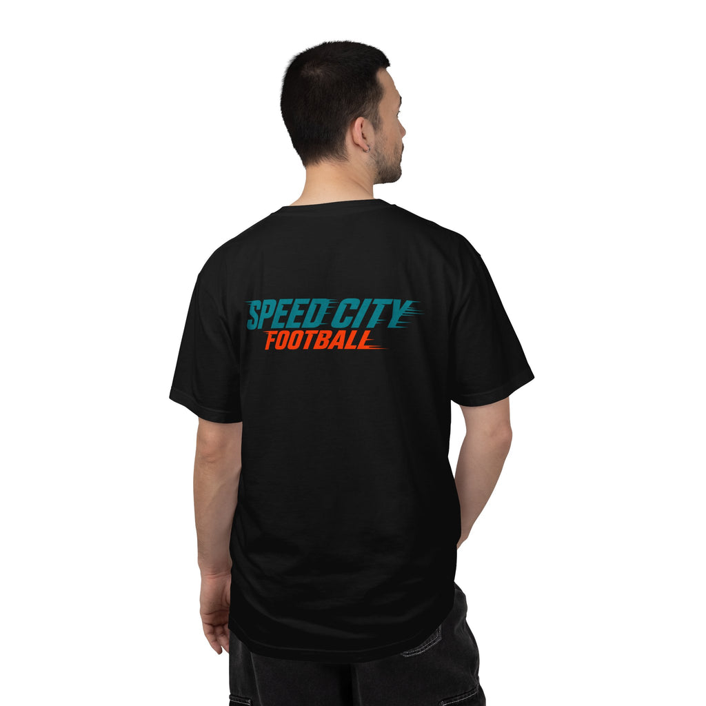 phins Speed City Football T-Shirt — Retro Mascot Football Tee