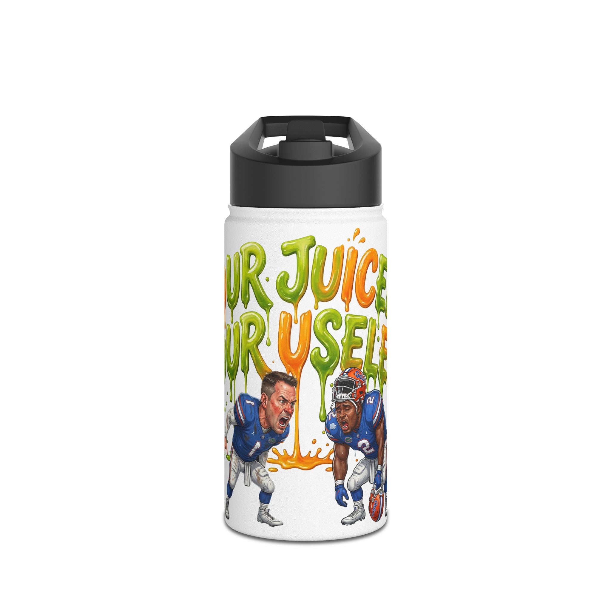 Stainless Steel Water Bottle — "Pour Juice On Yourself" Football Cartoon Insulated Bottle
