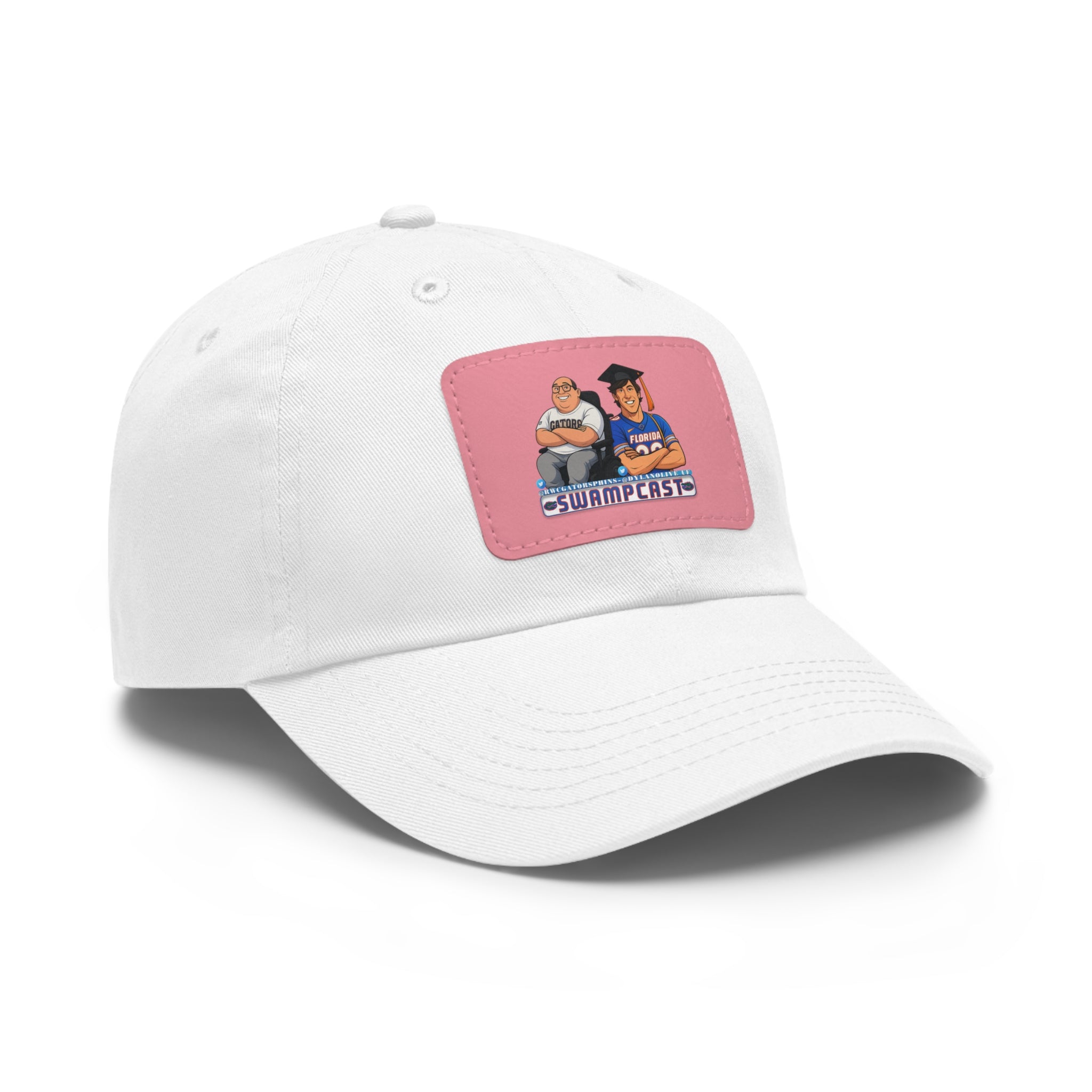 Swampcasts Leather Patch Dad Hat – Retro Sports Podcast Logo Cap