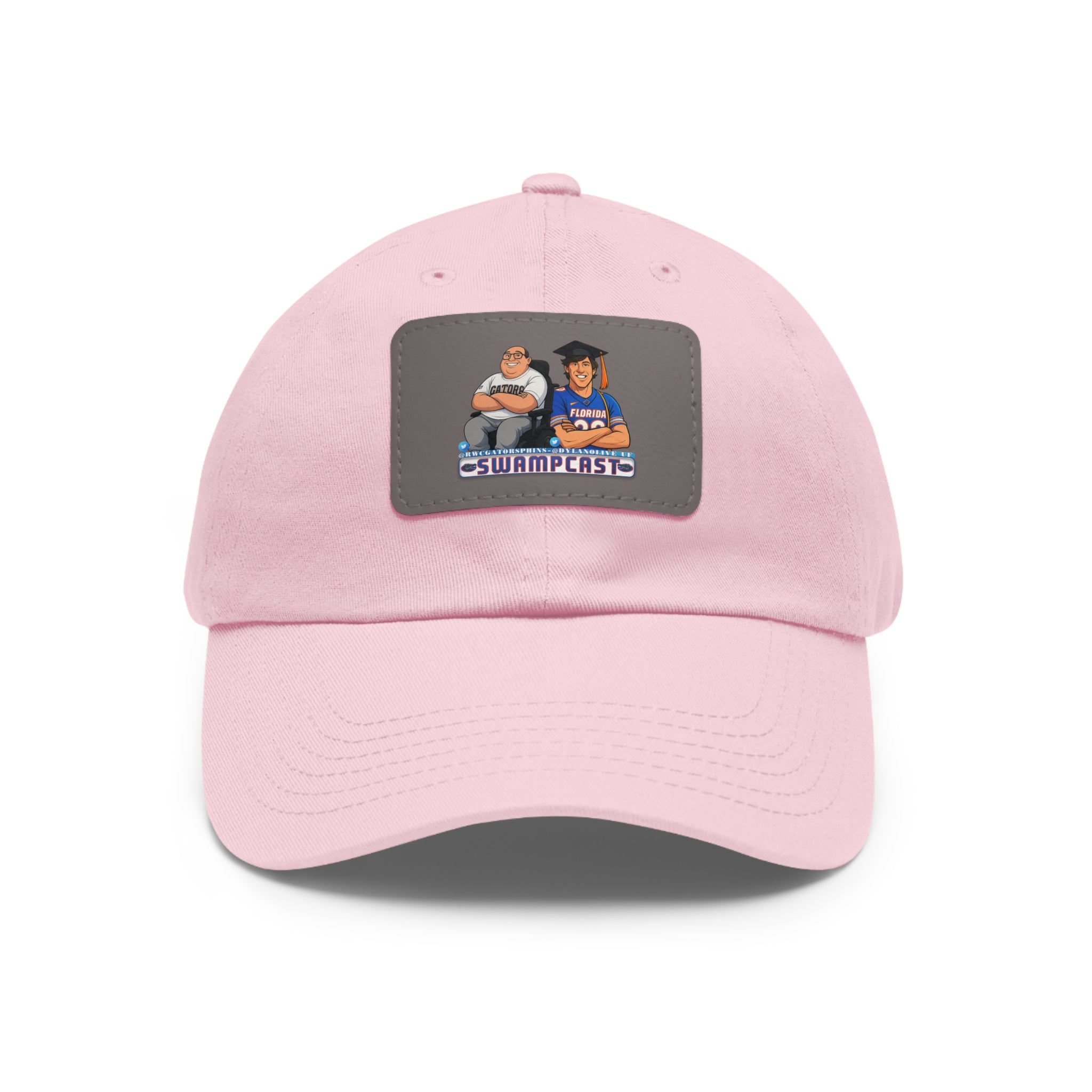 Swampcasts Leather Patch Dad Hat – Retro Sports Podcast Logo Cap