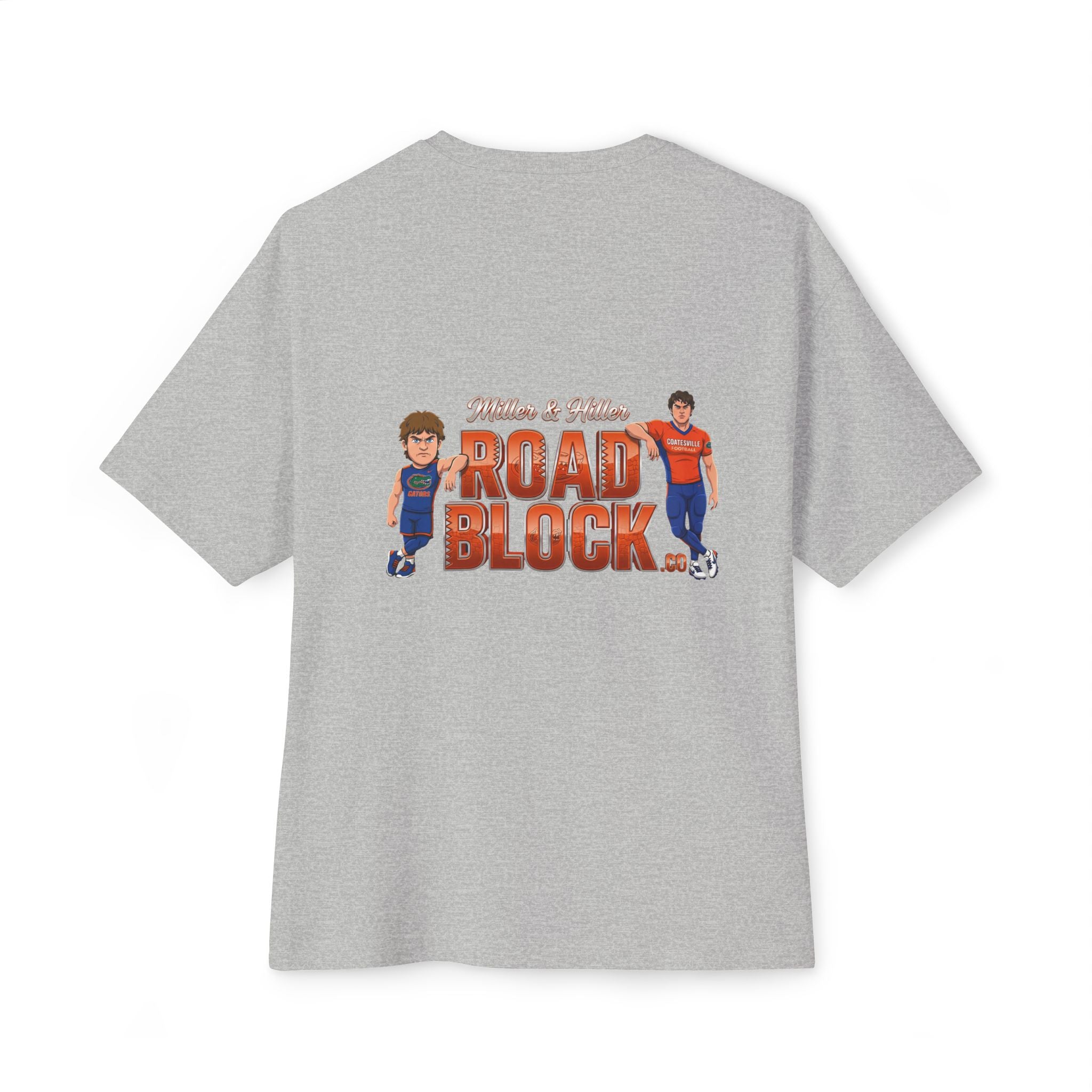 Roadblock Graphic Tee — 'Road Block' Cartoon Soccer Players Chest & Back Print