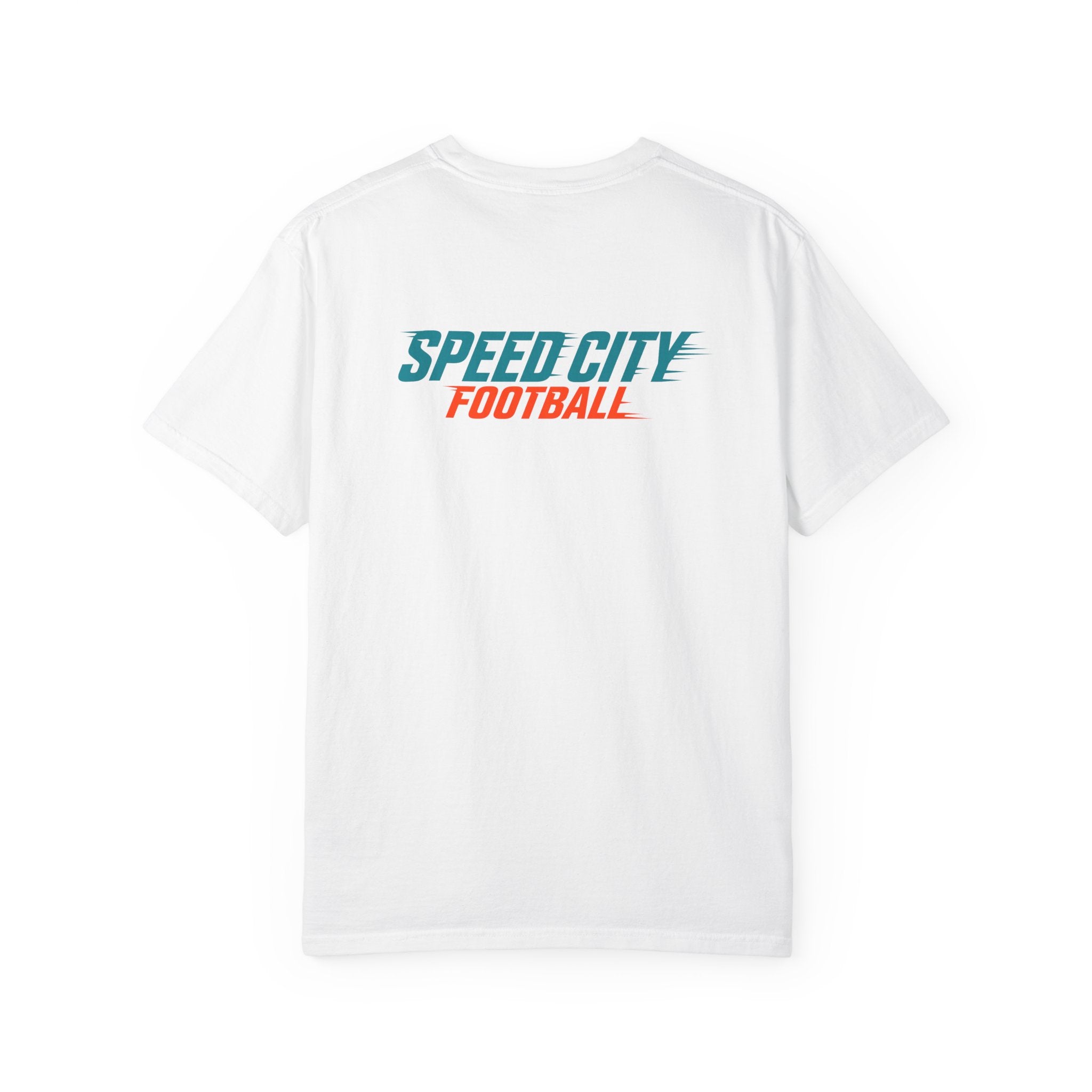 phins Speed City Football T-Shirt — Retro Mascot Football Tee