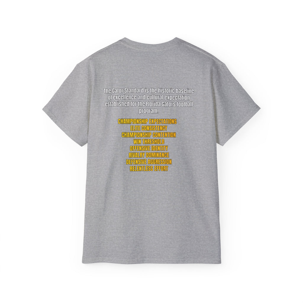Unisex Gator Standard Shirt White and Yellow Letters on back