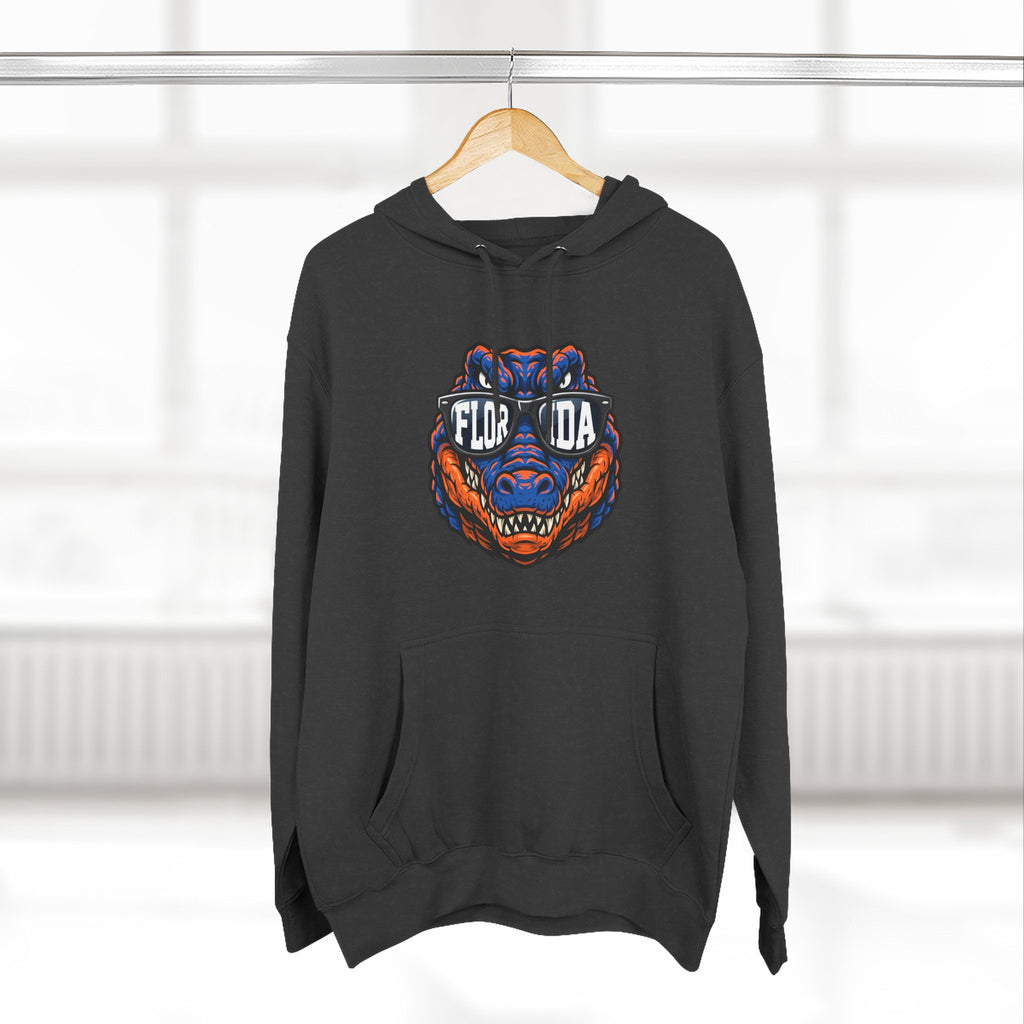 Florida Gator Face Hoodie - "In All Kinds of Weather" Graphic Fleece Pullover