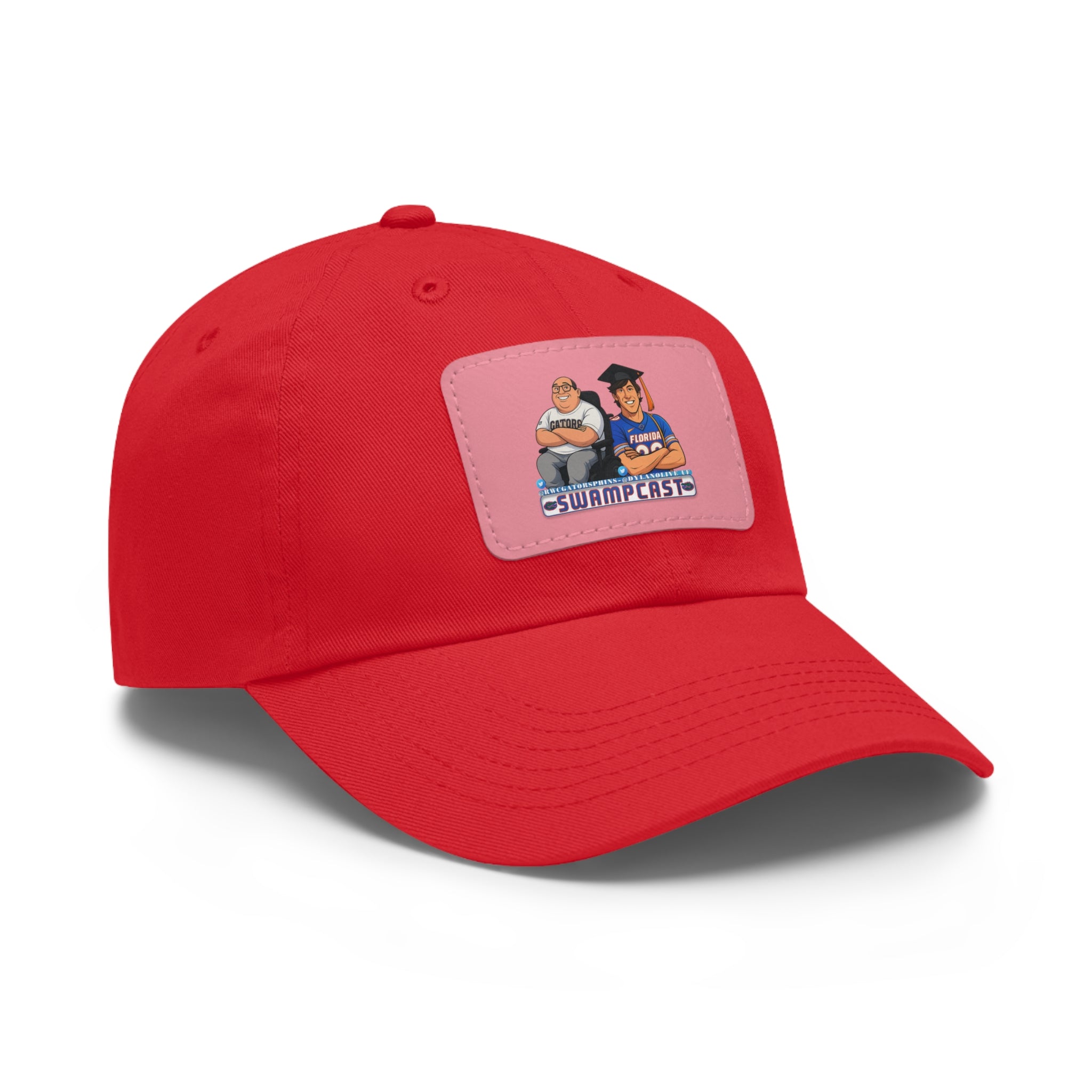 Swampcasts Leather Patch Dad Hat – Retro Sports Podcast Logo Cap