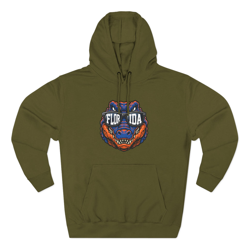 Florida Gator Face Hoodie - "In All Kinds of Weather" Graphic Fleece Pullover