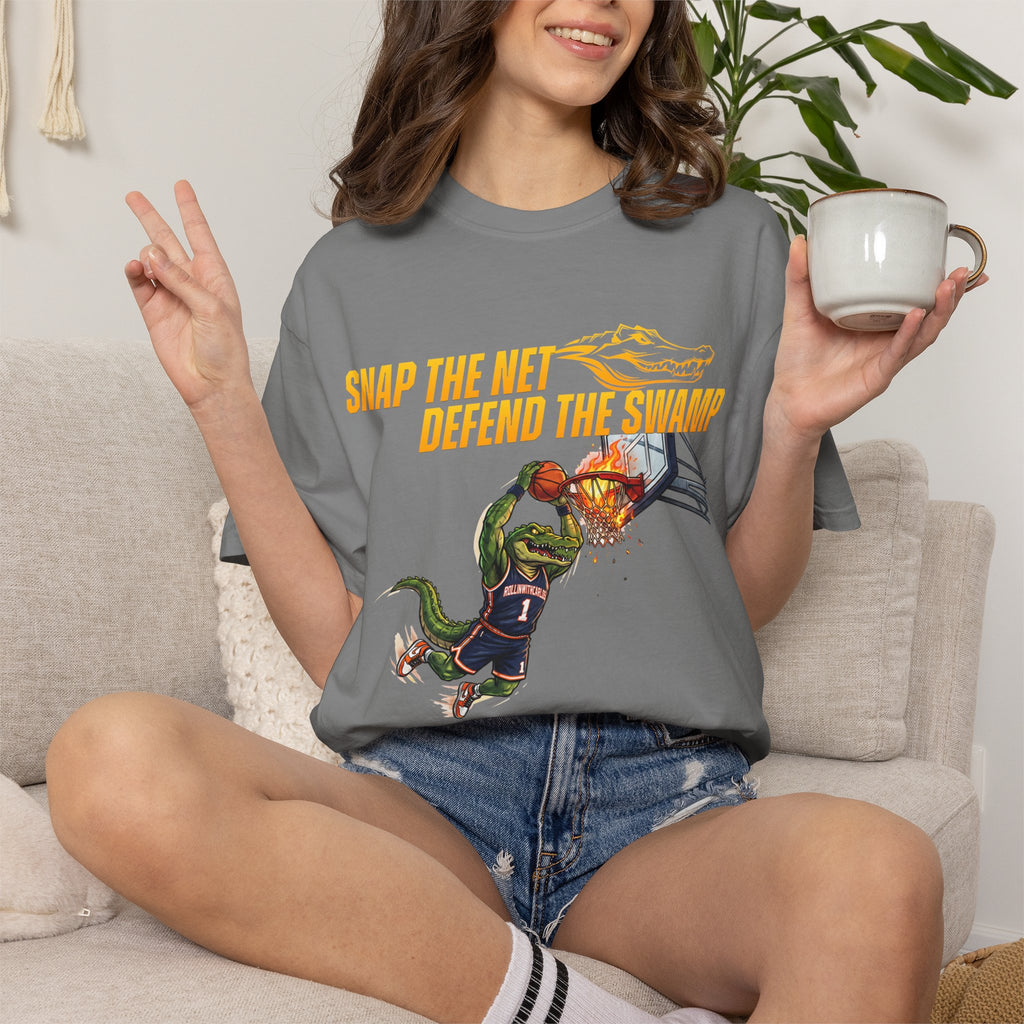 Snap the Net — 'Defend the Swamp' Basketball T-Shirt