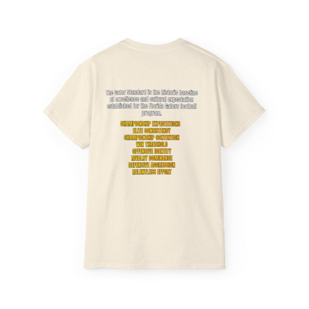 Unisex Gator Standard Shirt White and Yellow Letters on back