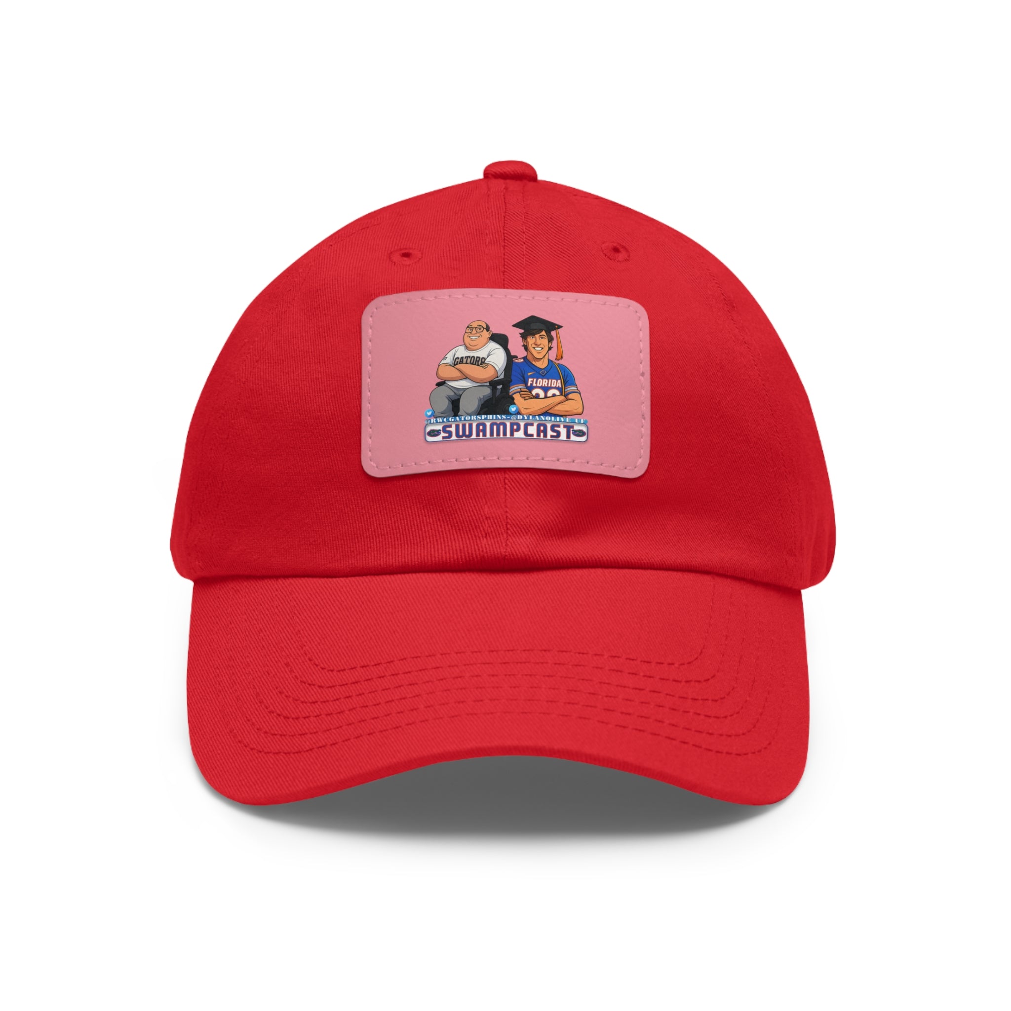 Swampcasts Leather Patch Dad Hat – Retro Sports Podcast Logo Cap