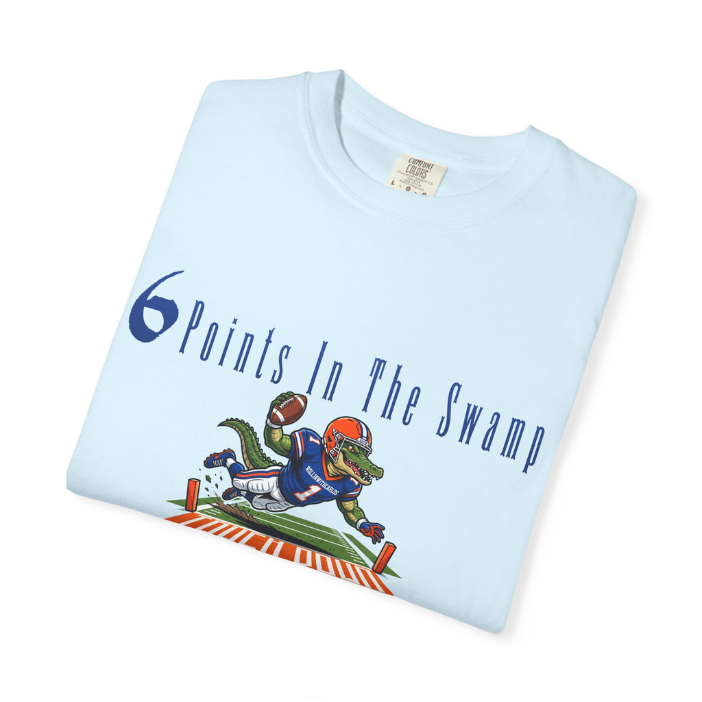 T-Shirt — "6 Points in the Swamp" Football Gator Graphic