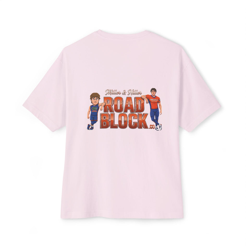Roadblock Graphic Tee — 'Road Block' Cartoon Soccer Players Chest & Back Print