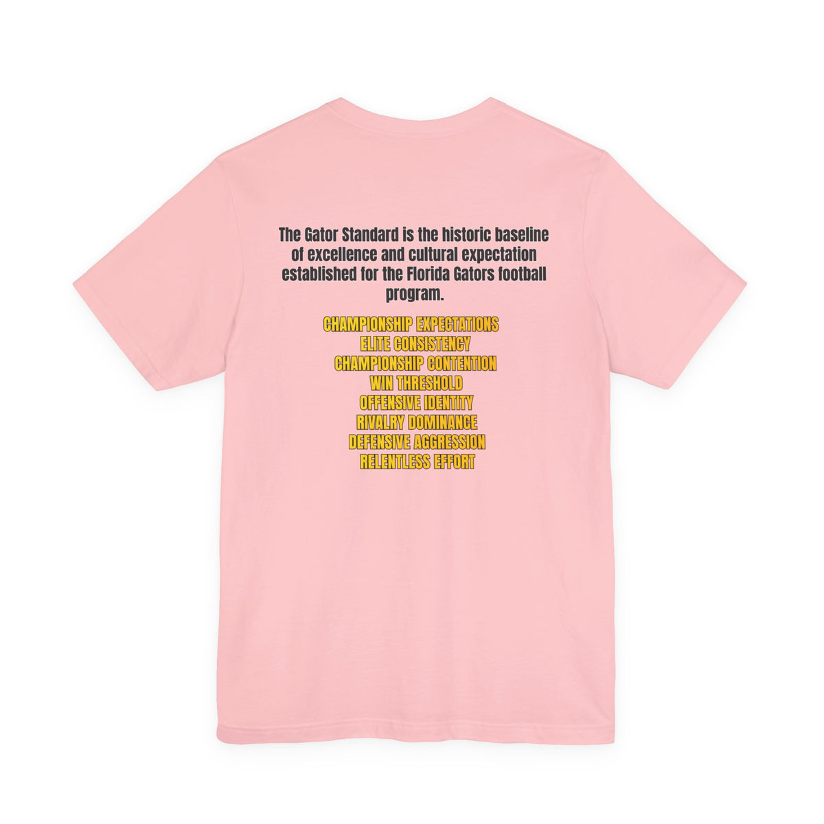 Gator Standard Unisex Shirt Black  and Yellow GS letters on back