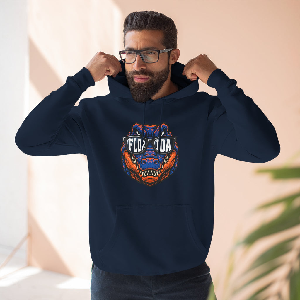 Florida Gator Face Hoodie - "In All Kinds of Weather" Graphic Fleece Pullover