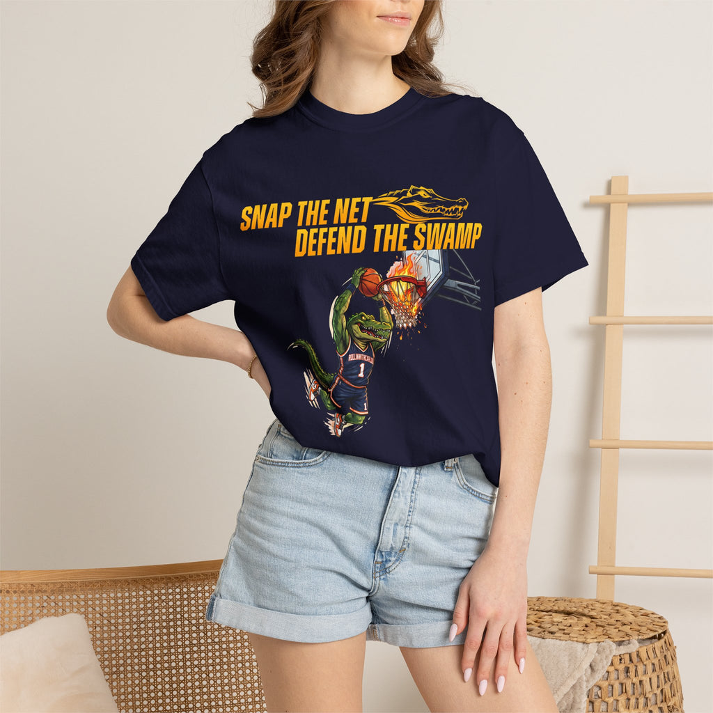 Snap the Net — 'Defend the Swamp' Basketball T-Shirt