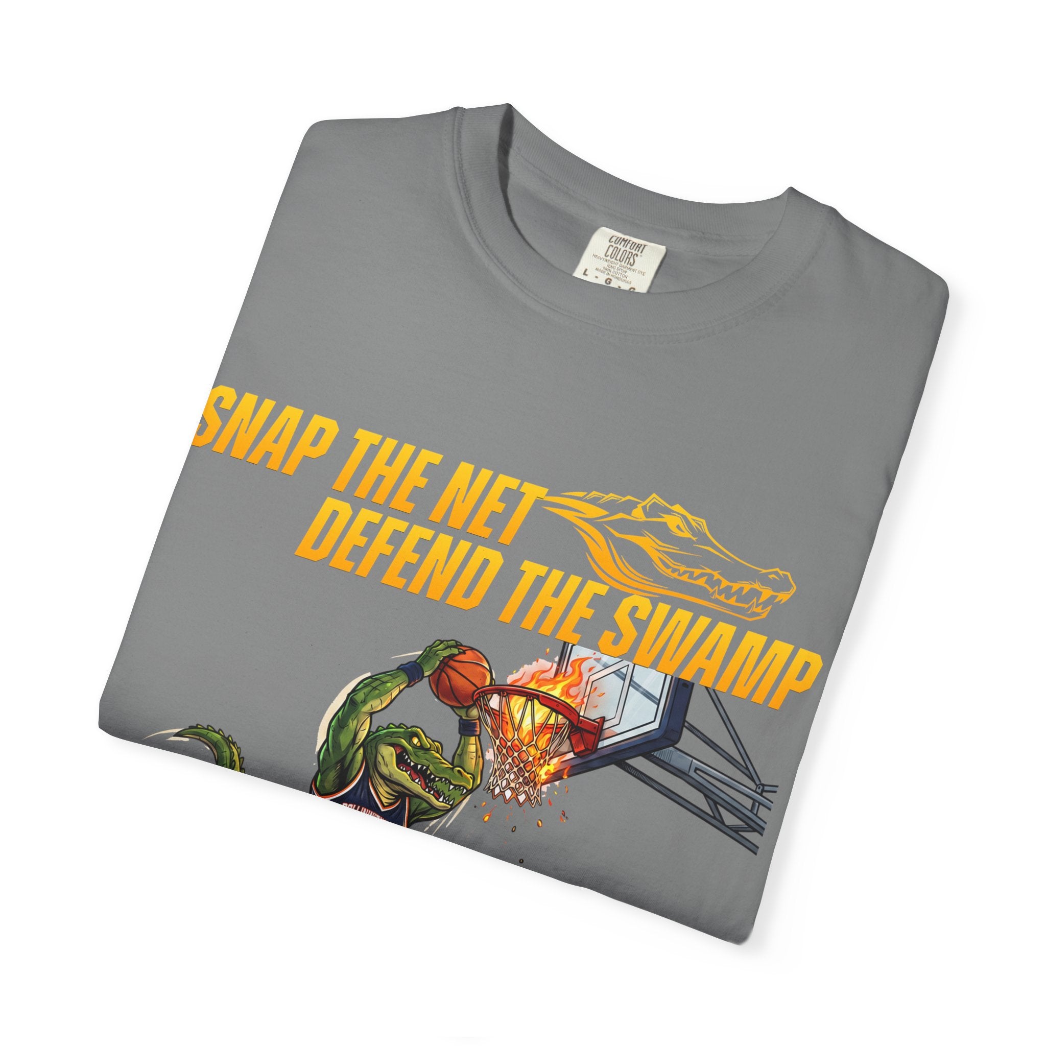 Snap the Net — 'Defend the Swamp' Basketball T-Shirt