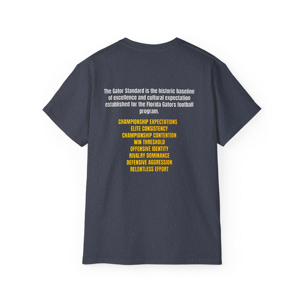 Unisex Gator Standard Shirt White and Yellow Letters on back