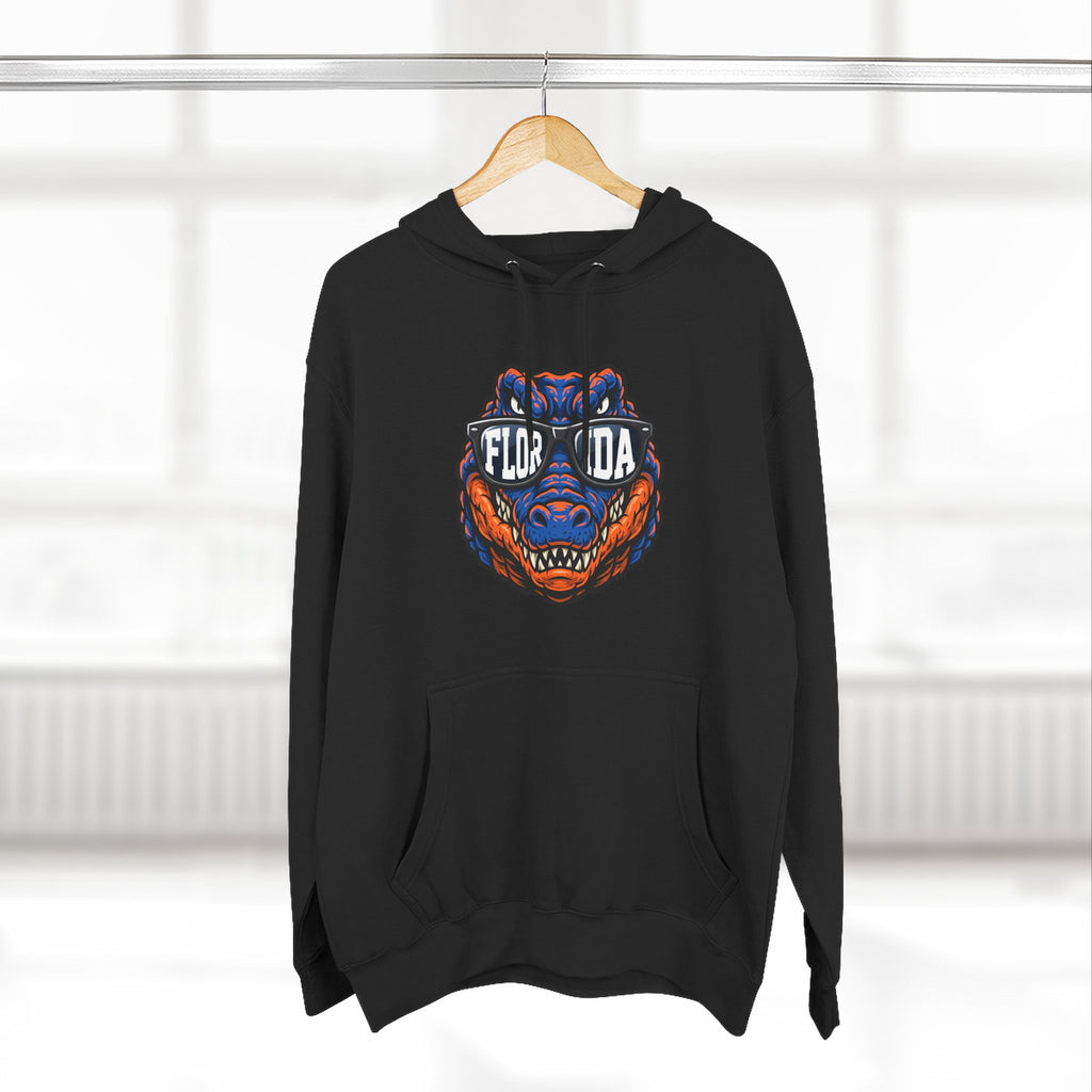 Florida Gator Face Hoodie - "In All Kinds of Weather" Graphic Fleece Pullover