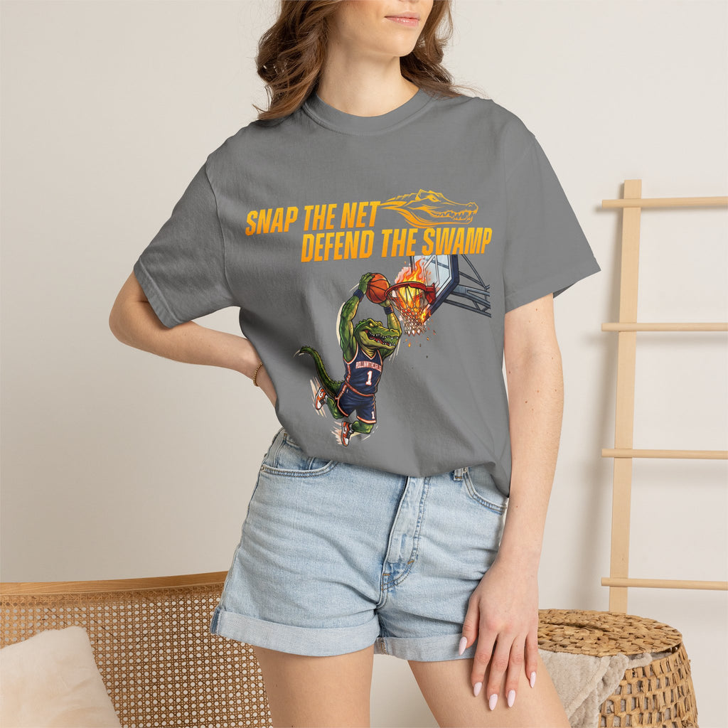 Snap the Net — 'Defend the Swamp' Basketball T-Shirt