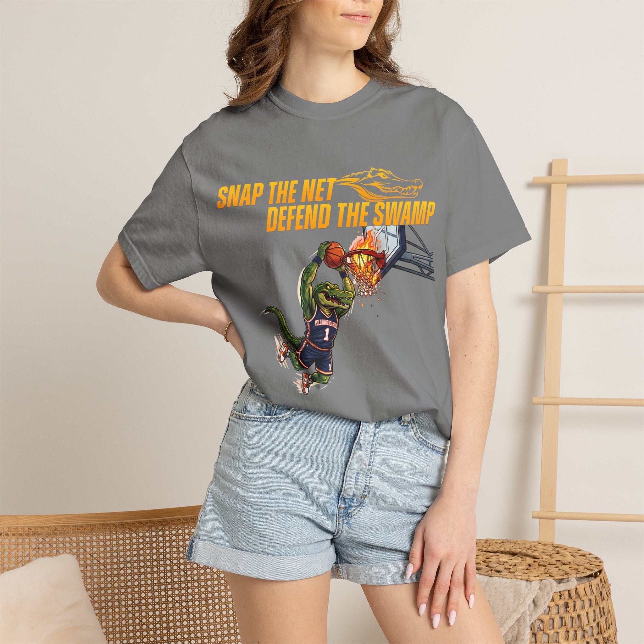 Snap the Net — 'Defend the Swamp' Basketball T-Shirt
