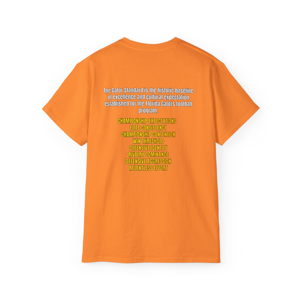 Unisex Gator Standard Shirt White and Yellow Letters on back