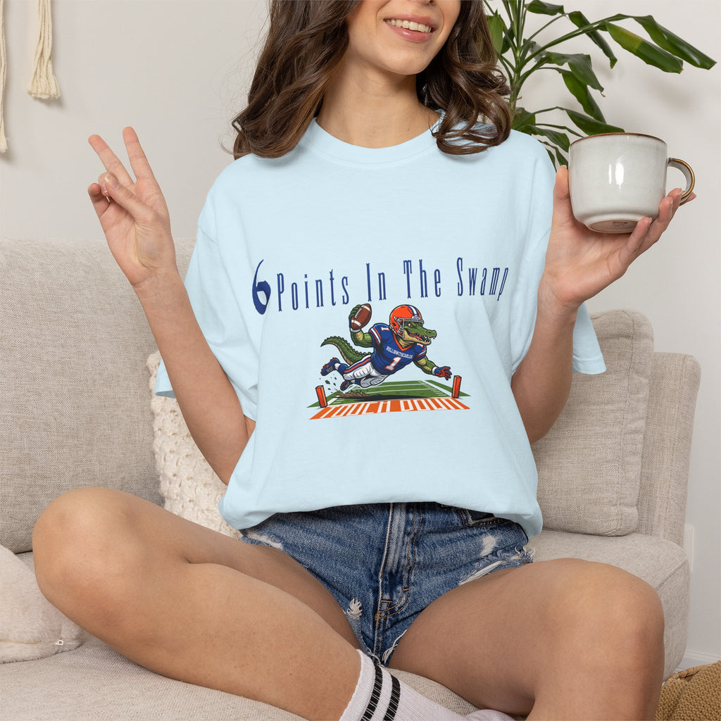 T-Shirt — "6 Points in the Swamp" Football Gator Graphic