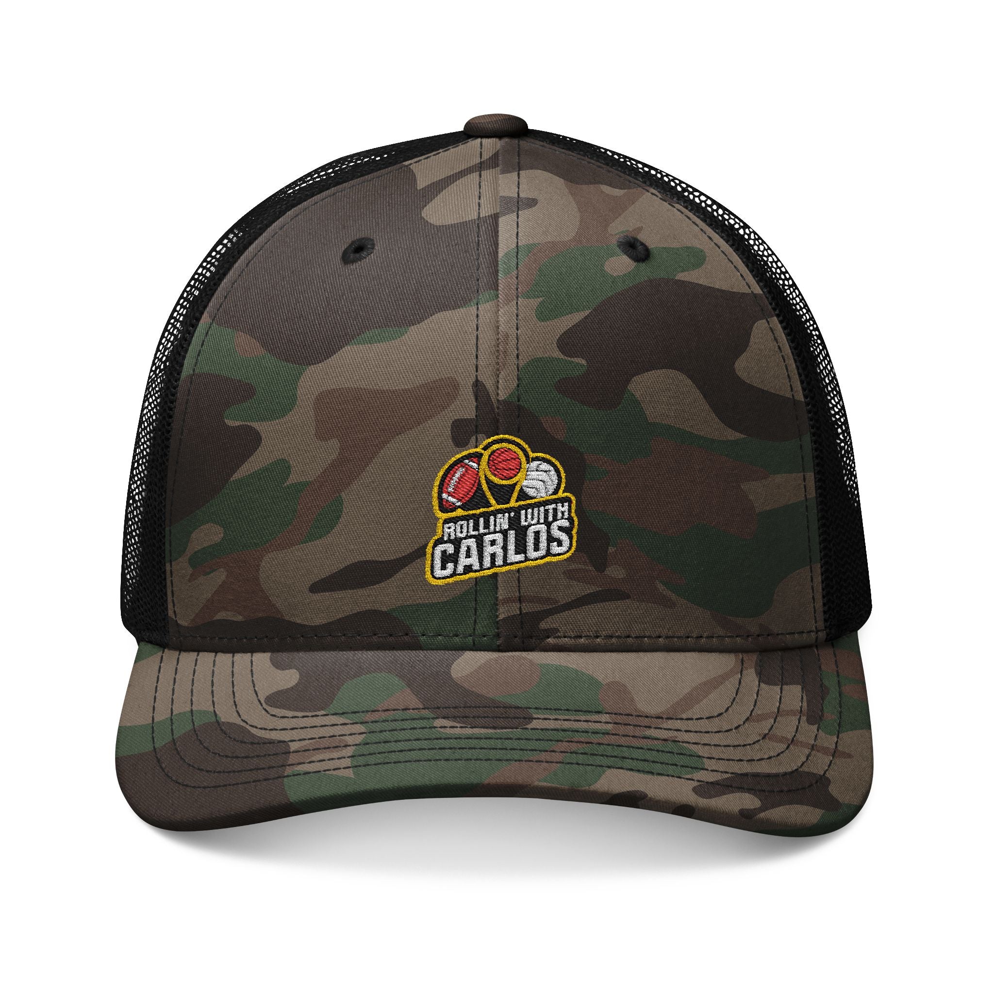 RollinwithCarlos Camouflage Trucker Hat (Embroidery)