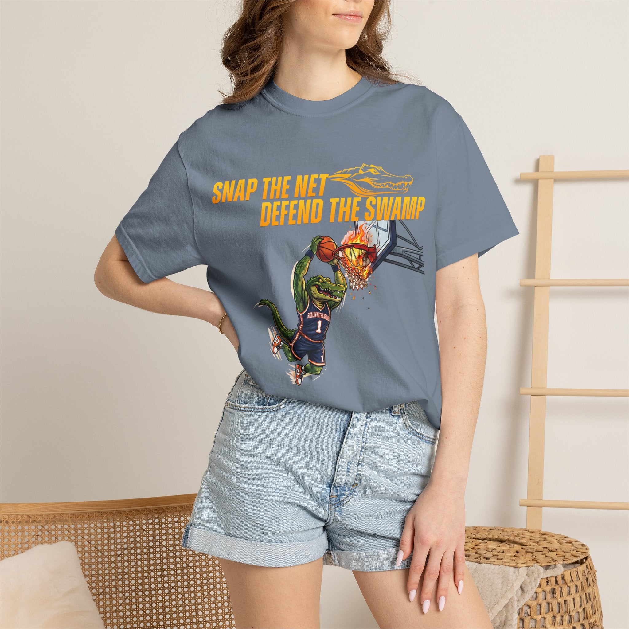 Snap the Net — 'Defend the Swamp' Basketball T-Shirt
