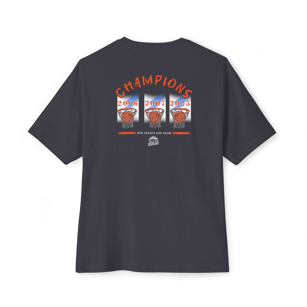 Champions Retro Basketball Tee — 'Champions' Back Graphic, Mini Front Logo