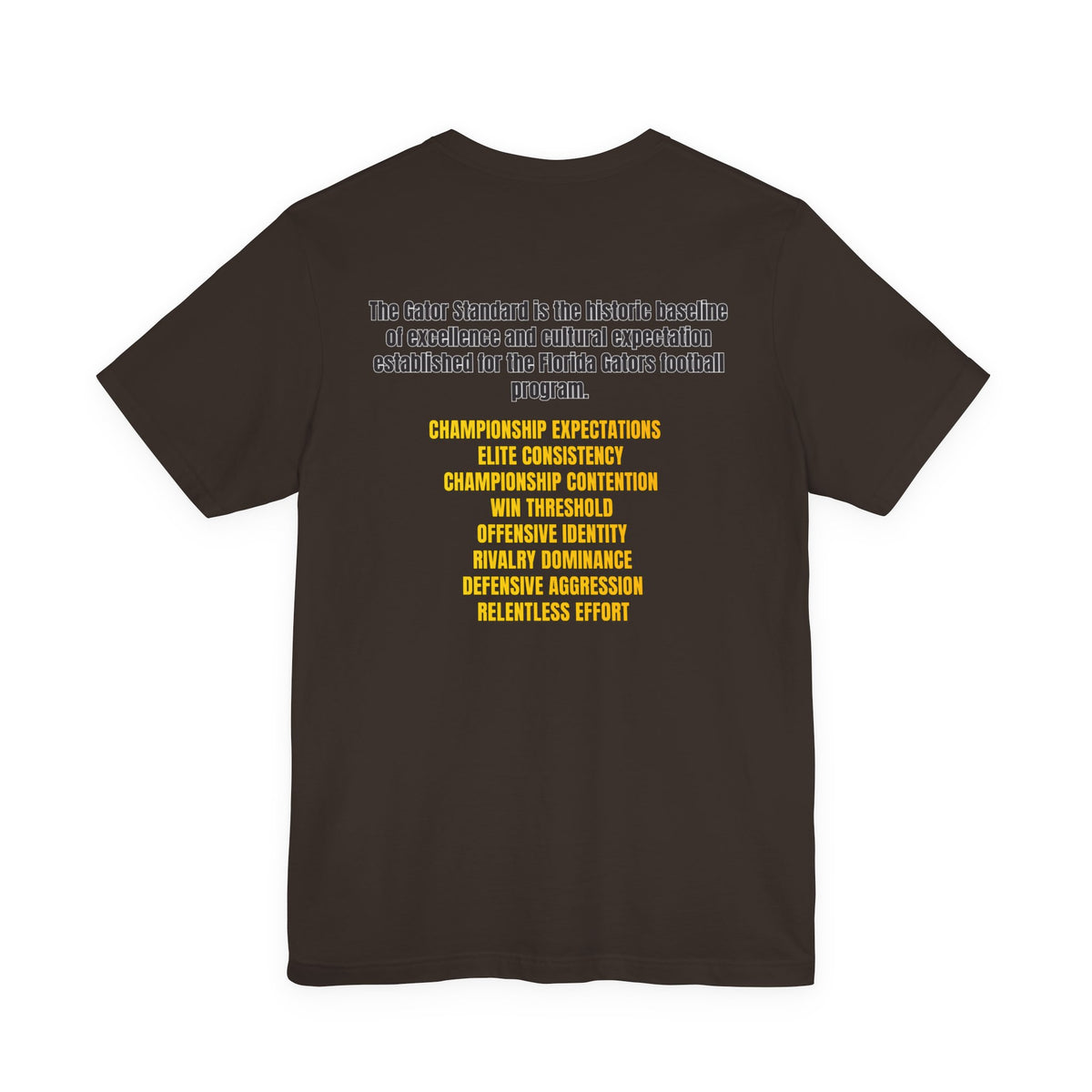 Gator Standard Unisex Shirt Black  and Yellow GS letters on back
