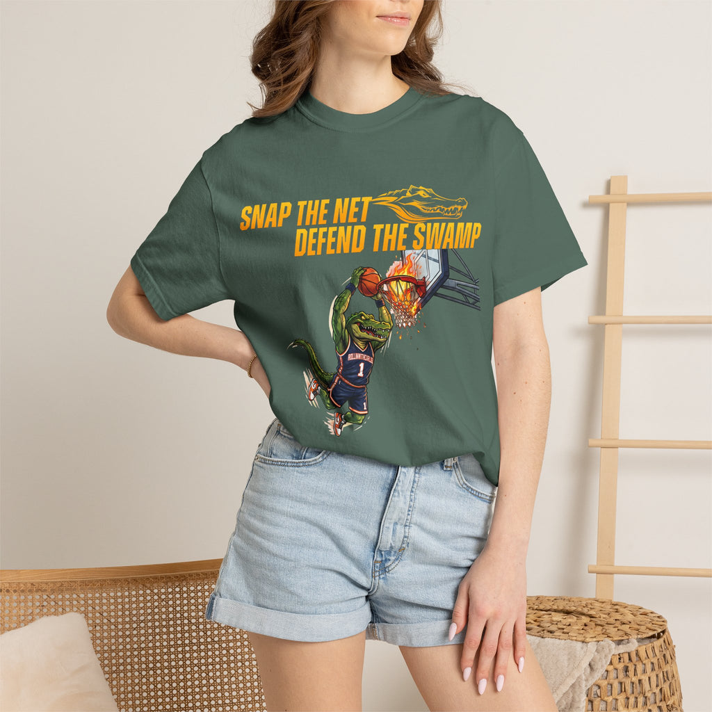 Snap the Net — 'Defend the Swamp' Basketball T-Shirt