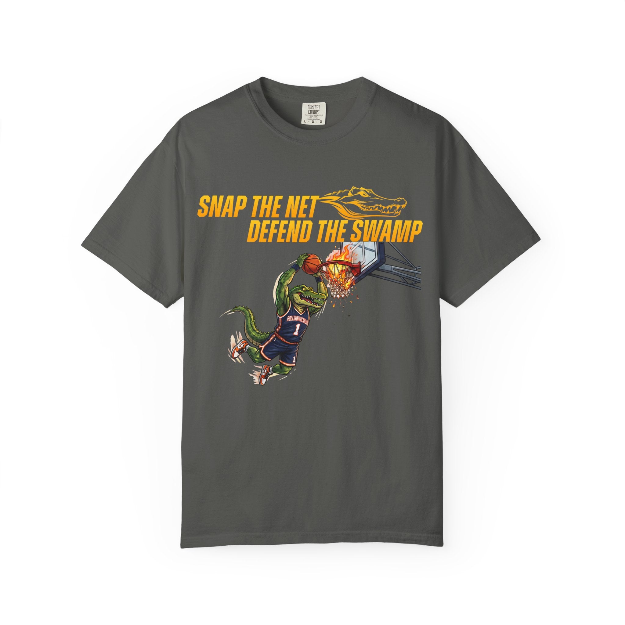 Snap the Net — 'Defend the Swamp' Basketball T-Shirt