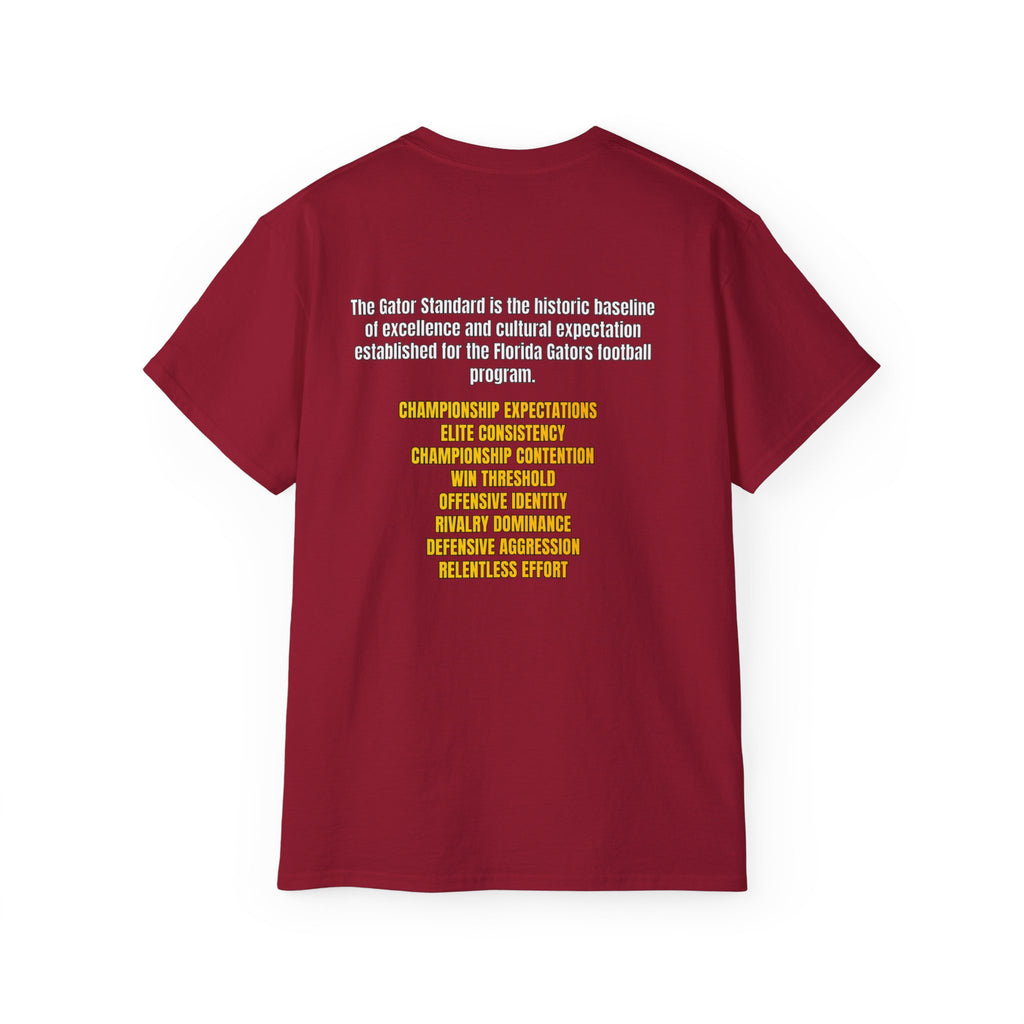 Unisex Gator Standard Shirt White and Yellow Letters on back