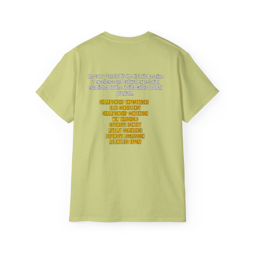Unisex Gator Standard Shirt White and Yellow Letters on back