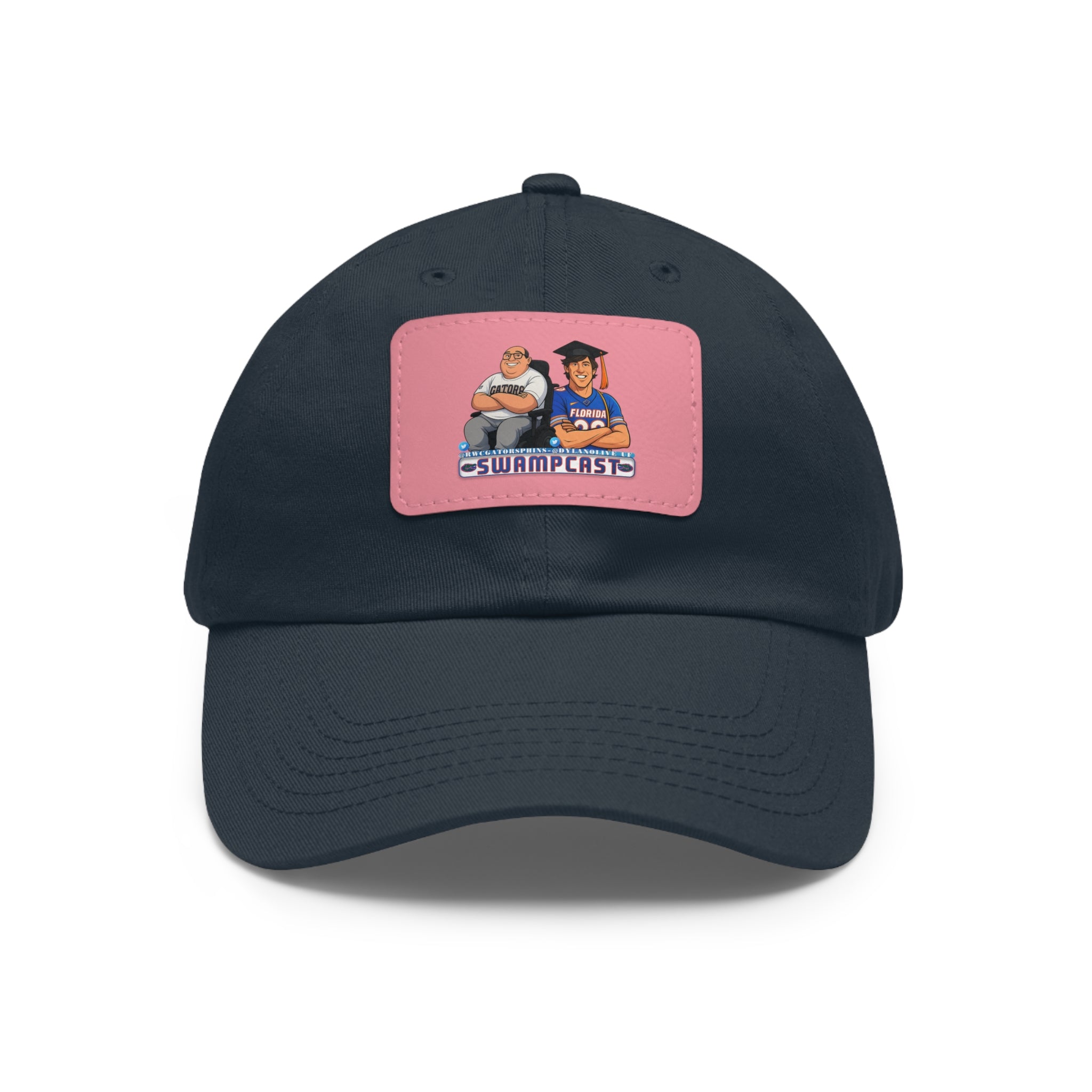 Swampcasts Leather Patch Dad Hat – Retro Sports Podcast Logo Cap