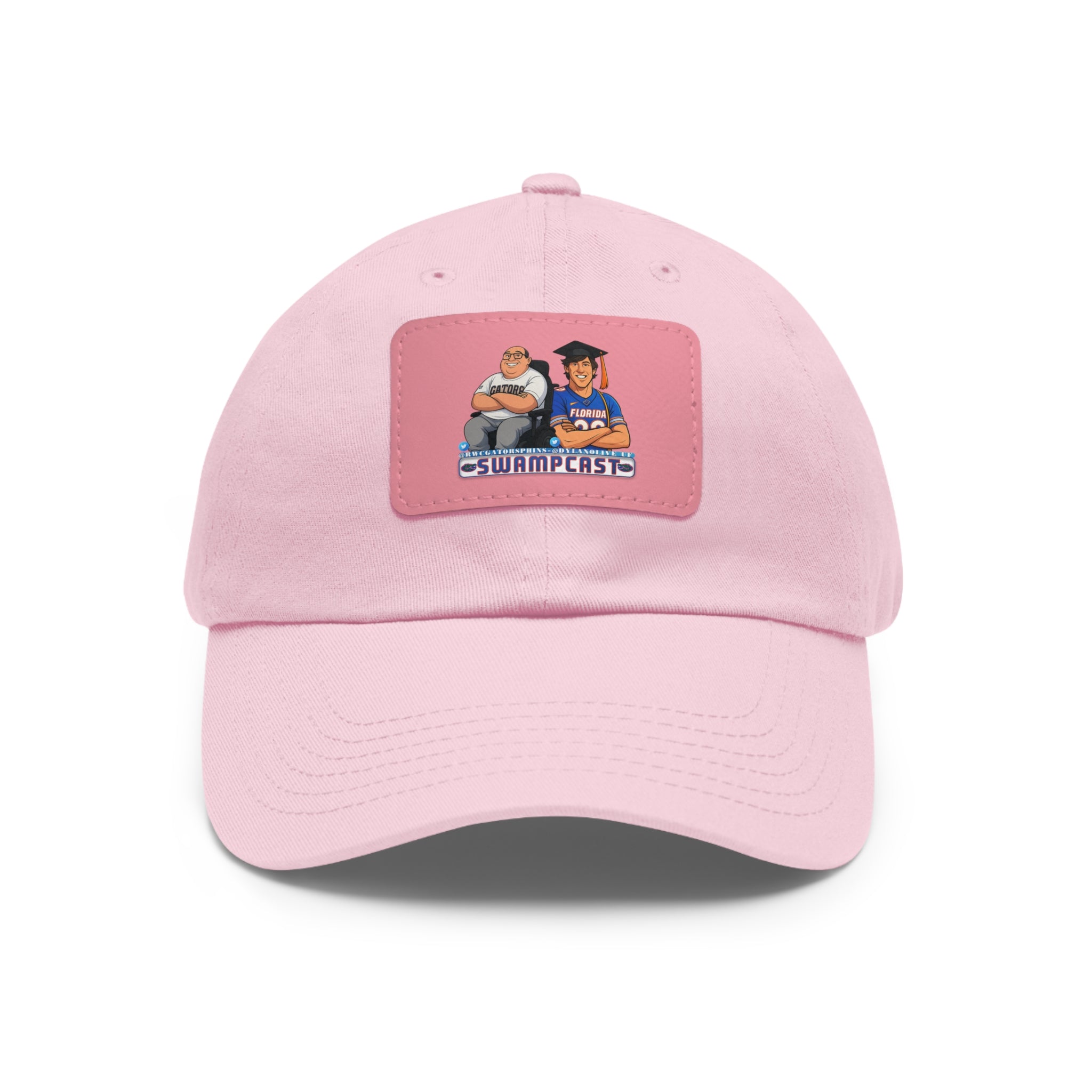 Swampcasts Leather Patch Dad Hat – Retro Sports Podcast Logo Cap