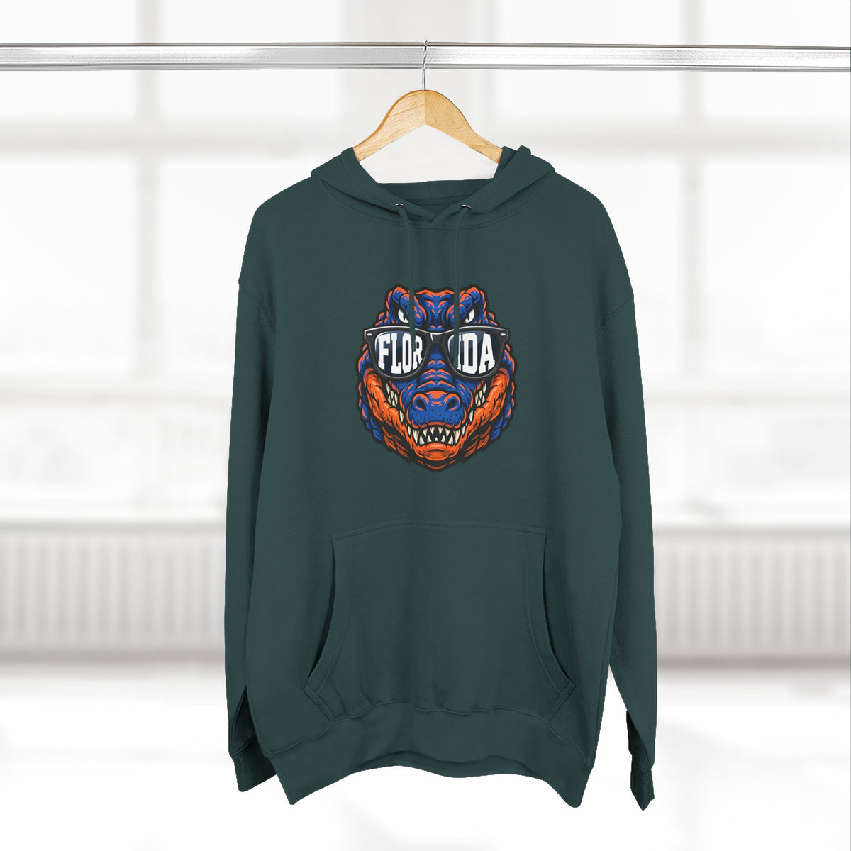 Florida Gator Face Hoodie - "In All Kinds of Weather" Graphic Fleece Pullover