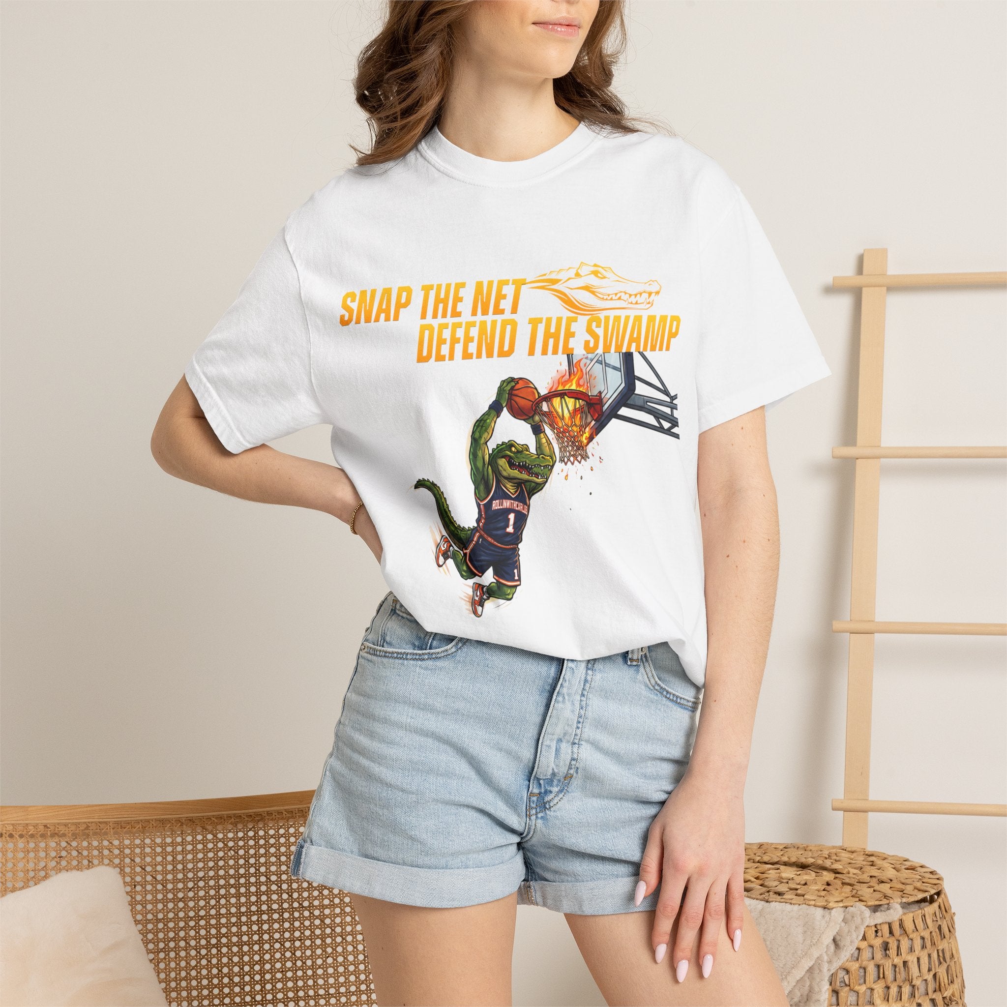 Snap the Net — 'Defend the Swamp' Basketball T-Shirt